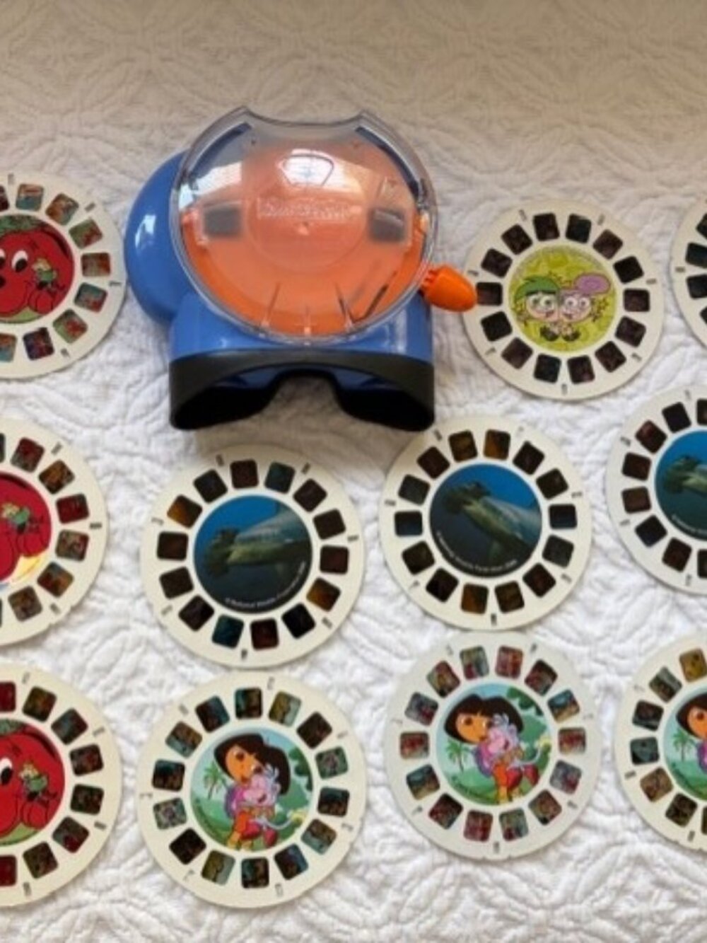 Vintage 2000s Fisher-Price View Master 3D Photo Viewer Blue/Orange w/Reels Works